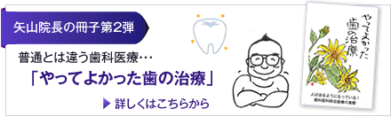 矢山院長の冊子第２弾！「やってよかった歯の治療」